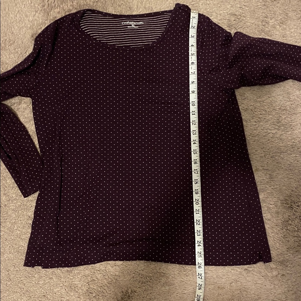 4/$20 purple polka dot long sleeve top - Picture 7 of 9